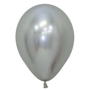 Sempertex 5 inch SEMPERTEX REFLEX SILVER Latex Balloons 51145-B