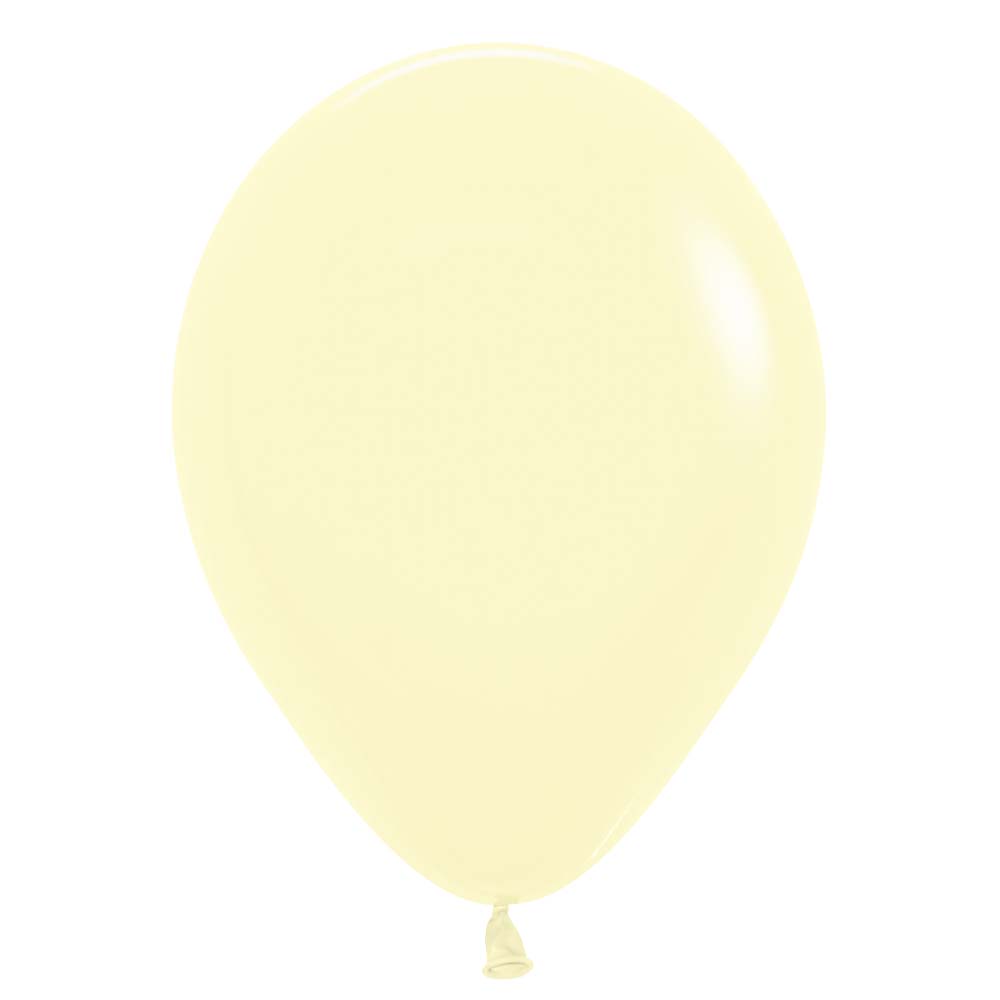 Sempertex 5 inch SEMPERTEX PASTEL MATTE YELLOW Latex Balloons 51175-B
