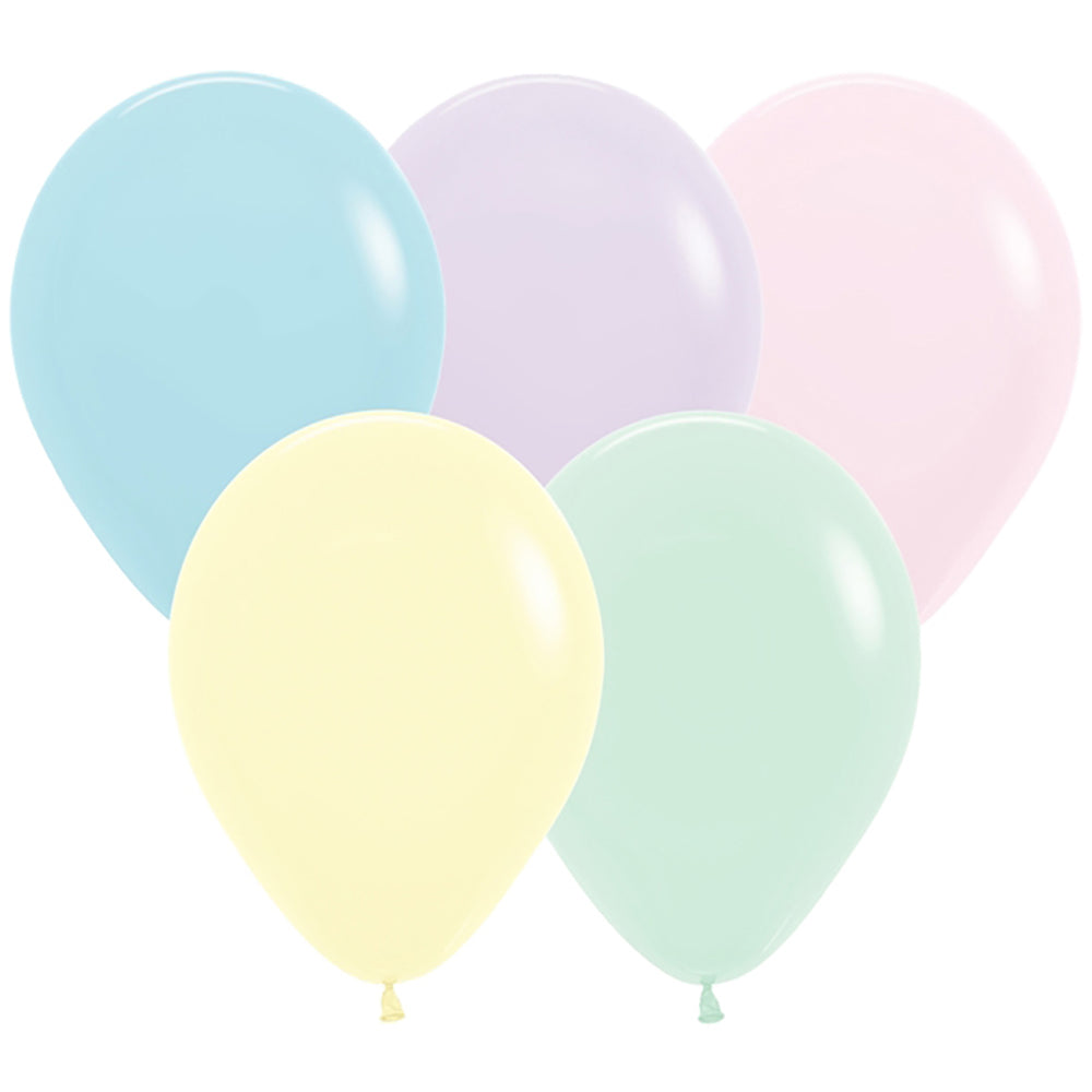 Sempertex 5 inch SEMPERTEX PASTEL MATTE ASSORTED Latex Balloons 51179-B