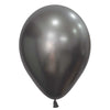 Sempertex 5 inch SEMPERTEX SILK MIDNIGHT GREY Latex Balloons 51597-B