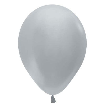 Sempertex 11 inch SEMPERTEX METALLIC SILVER Latex Balloons