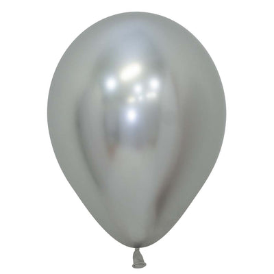 Sempertex 11 inch SEMPERTEX REFLEX SILVER Latex Balloons
