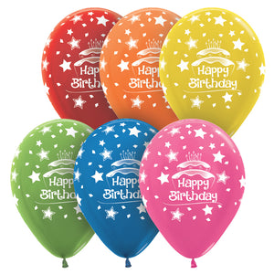 Sempertex 11 inch SEMPERTEX BIRTHDAY CAKE METALLICS Latex Balloons 53282-B