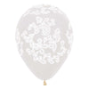 Sempertex 11 inch SEMPERTEX LACE - CRYSTAL CLEAR Latex Balloons