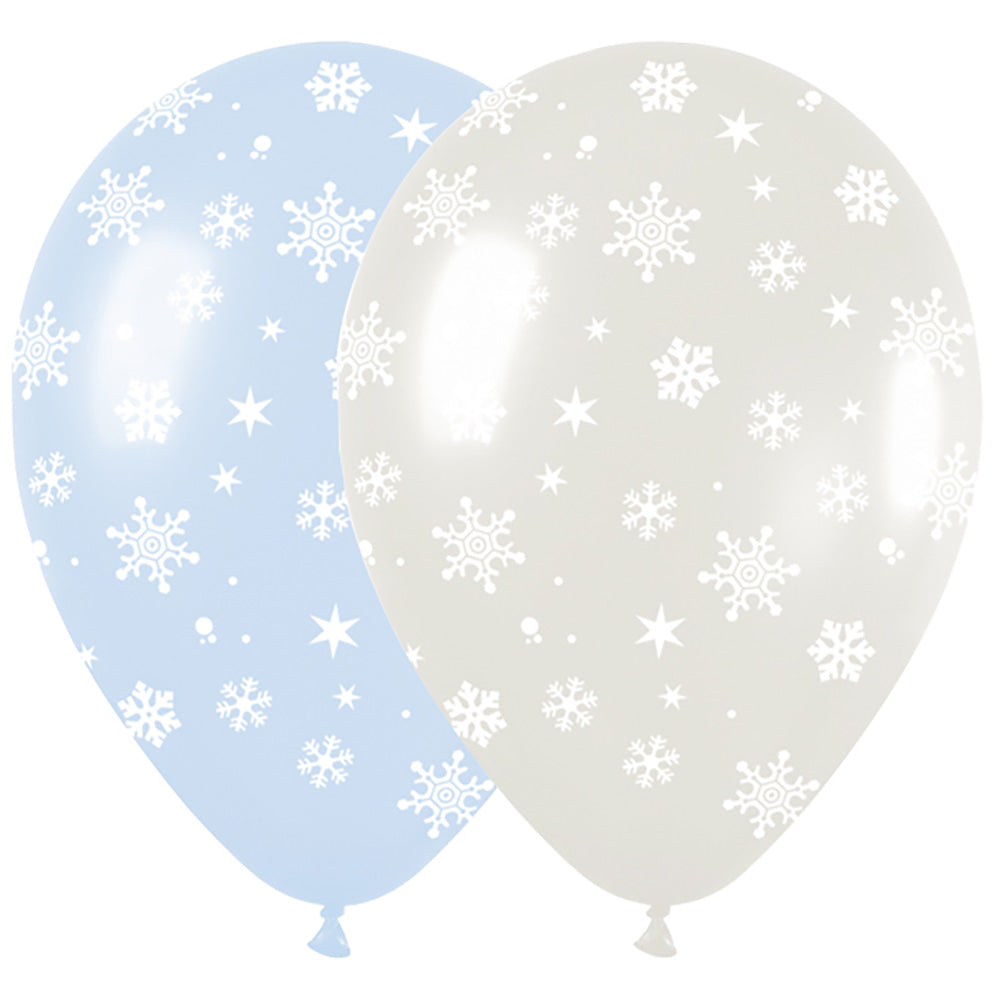 Sempertex 11 inch SNOWFLAKES LATEX Latex Balloons 53299-B