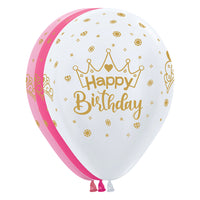 Sempertex 11 inch SEMPERTEX HAPPY BIRTHDAY CROWNS Latex Balloons 53348-B