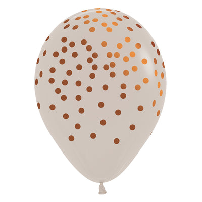 Sempertex 11 inch SEMPERTEX COPPER CONFETTI - DELUXE WHITE SAND Latex Balloons 53374-B