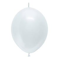 Sempertex 12 inch LINK-O-LOON PEARL WHITE Latex Balloons 54061-B