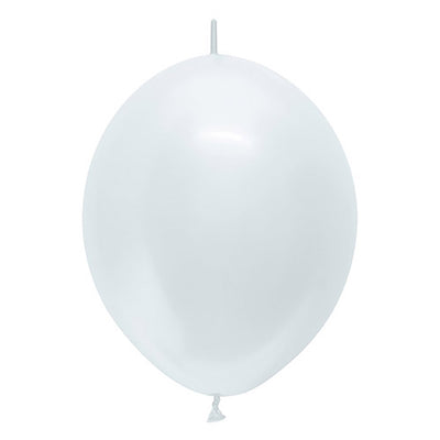 Sempertex 12 inch LINK-O-LOON PEARL WHITE Latex Balloons 54061-B