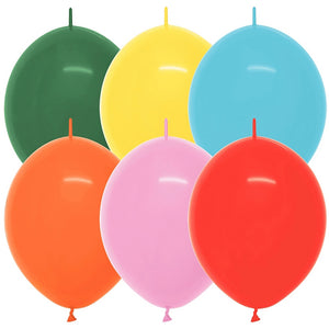Sempertex 12 inch SEMPERTEX LINK-O-LOON FASHION ASSORTMENT Latex Balloons 54098-B