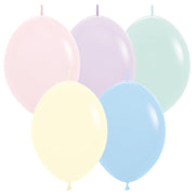 Sempertex 12 inch SEMPERTEX LINK-O-LOON PASTEL MATTE ASSORTED Latex Balloons 54179-B