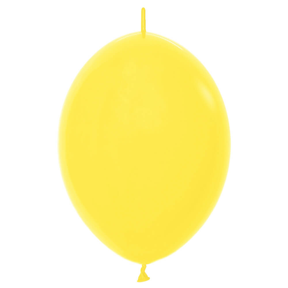 Sempertex 6 inch LINK-O-LOON FASHION YELLOW Latex Balloons 54605-B