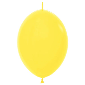 Sempertex 6 inch LINK-O-LOON FASHION YELLOW Latex Balloons 54605-B