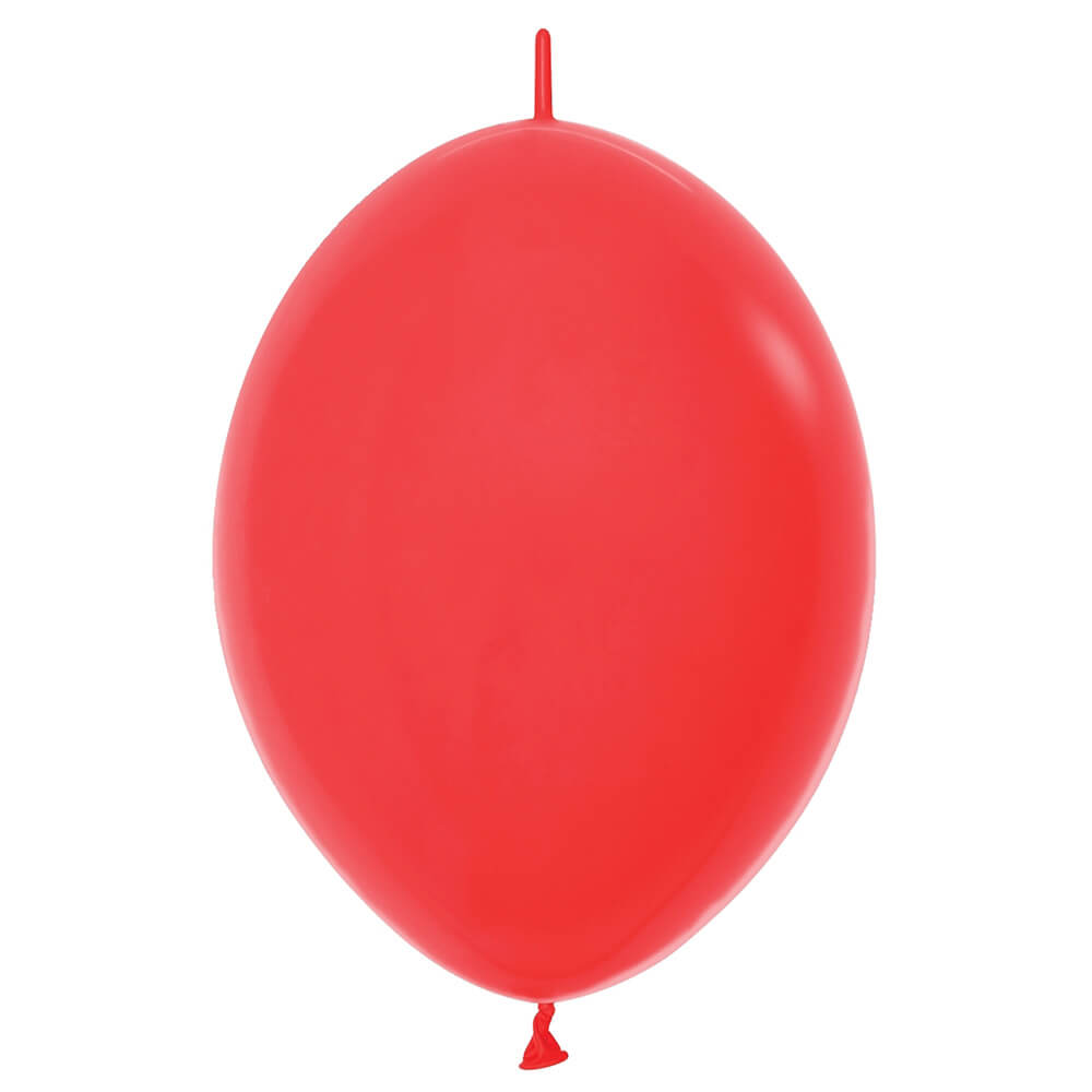 Sempertex 6 inch LINK-O-LOON FASHION RED Latex Balloons 54612-B