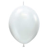 Sempertex 6 inch SEMPERTEX LINK-O-LOON PEARL WHITE Latex Balloons 54661-B