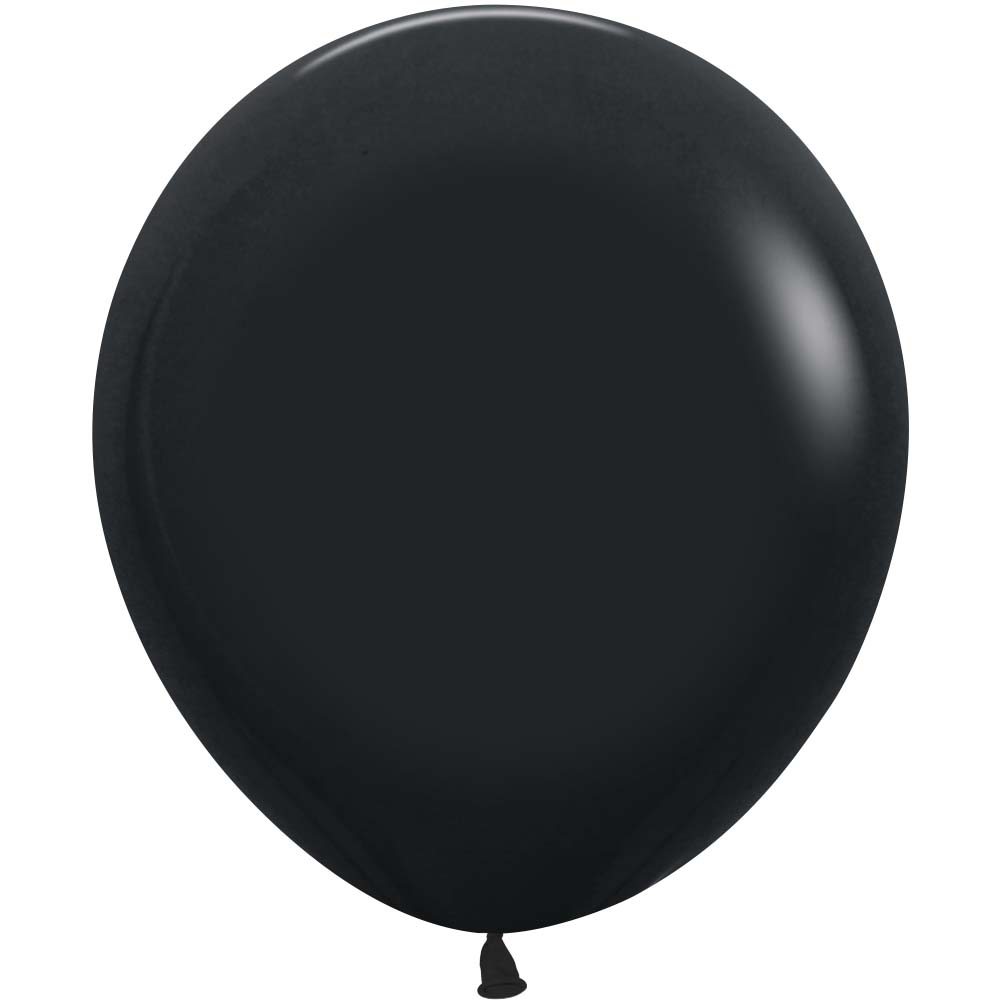 18 Inch Sempertex Deluxe Black Latex Balloons - 55014