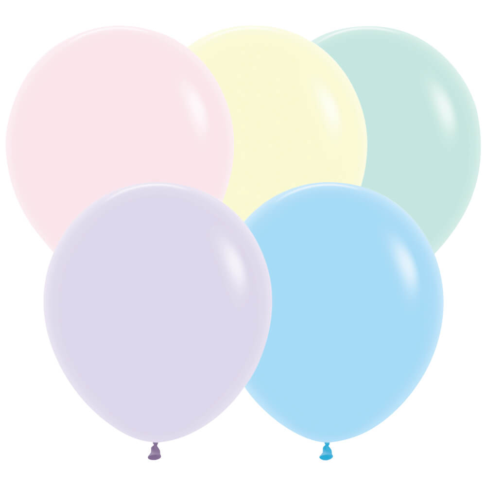 18 In Sempertex Pastel Matte Assortment Latex Balloons 55179