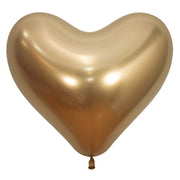 Sempertex 14 inch REFLEX GOLD HEART Latex Balloons 55348-B