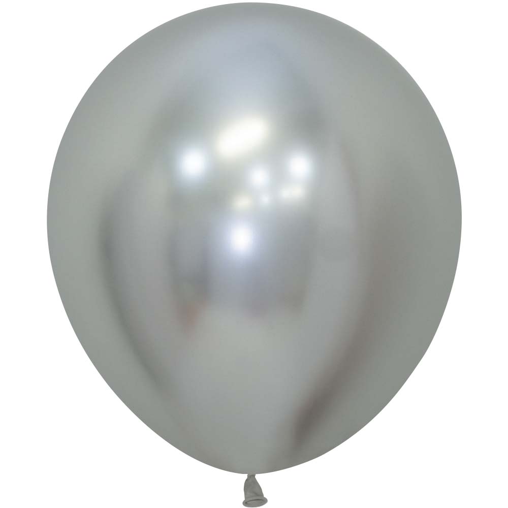 Sempertex 18 inch SEMPERTEX REFLEX SILVER Latex Balloons 55845-B