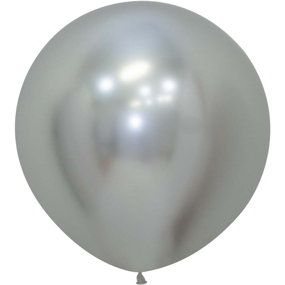 Sempertex 24 inch SEMPERTEX REFLEX SILVER Latex Balloons 59145-B