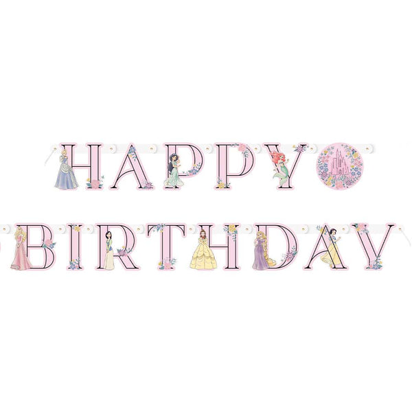 6 foot DISNEY PRINCESS HAPPY BIRTHDAY JOINTED BANNER - LA Balloons