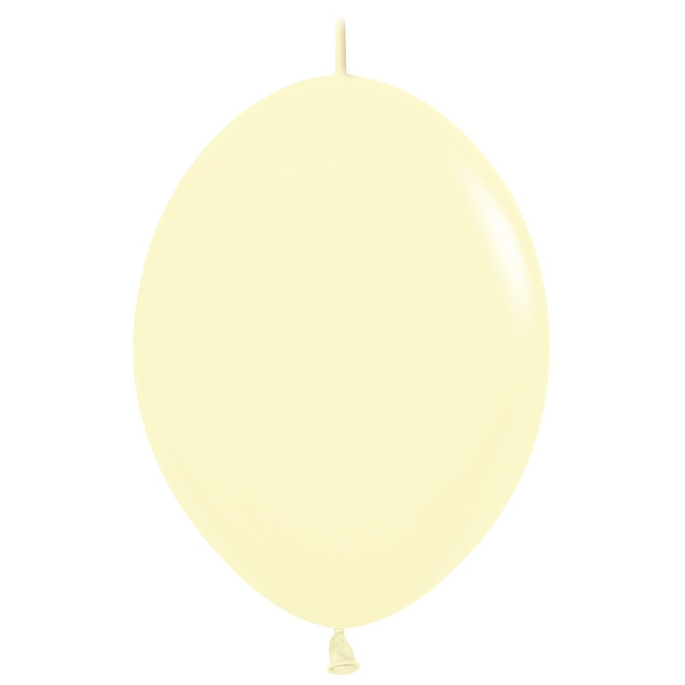 6 inch SEMPERTEX LINK - O - LOON PASTEL MATTE YELLOW - LA Balloons