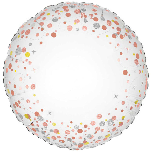 18 inch SPARKLING FIZZ ROSE GOLD NO MESSAGE HOLOGRAPHIC