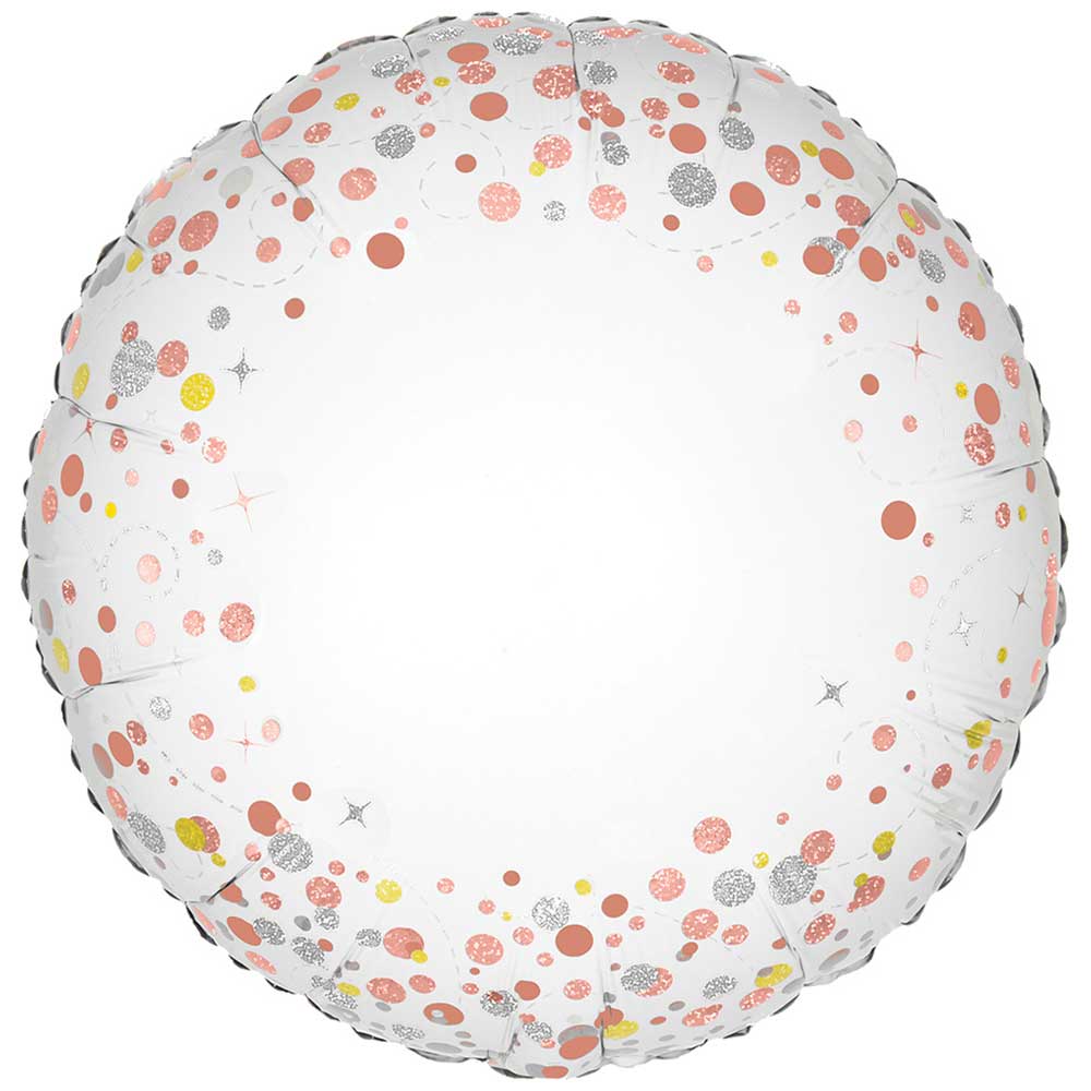 18 inch SPARKLING FIZZ ROSE GOLD NO MESSAGE HOLOGRAPHIC