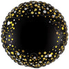 18 inch SPARKLING FIZZ BLACK GOLD NO MESSAGE HOLOGRAPHIC