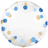 18 inch BLUE GOLD CONFETTI NO MESSAGE METALLIC