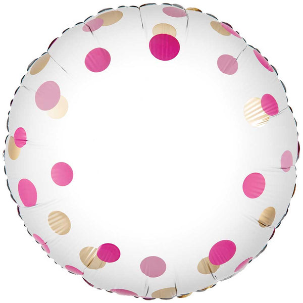18 inch PINK GOLD CONFETTI NO MESSAGE METALLIC