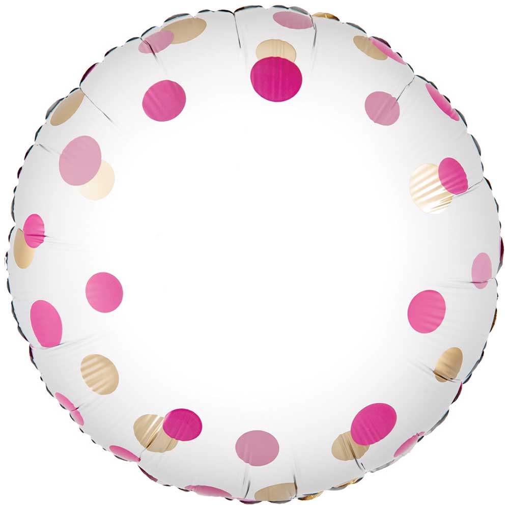 18 inch PINK GOLD CONFETTI NO MESSAGE METALLIC
