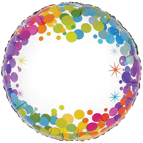 18 inch COLOURFUL CONFETTI NO MESSAGE METALLIC