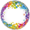 18 inch COLOURFUL CONFETTI NO MESSAGE METALLIC
