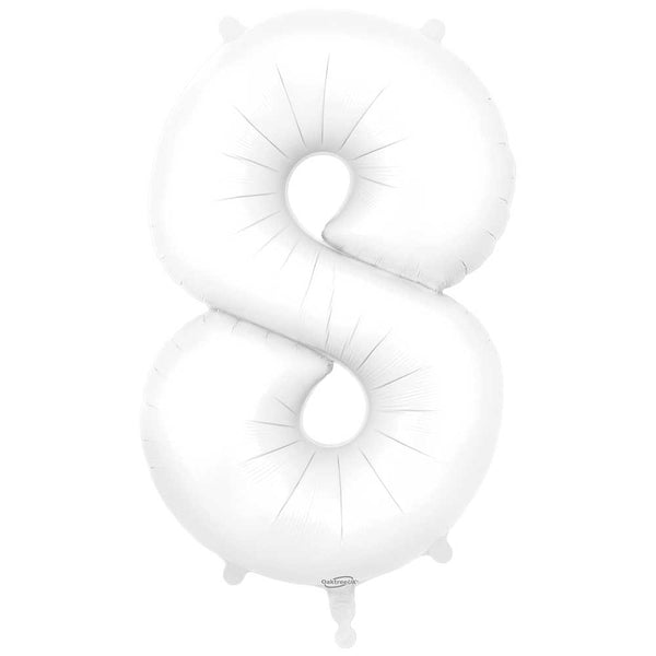 34 inch NUMBER 8 - OAKTREE - MATTE WHITE