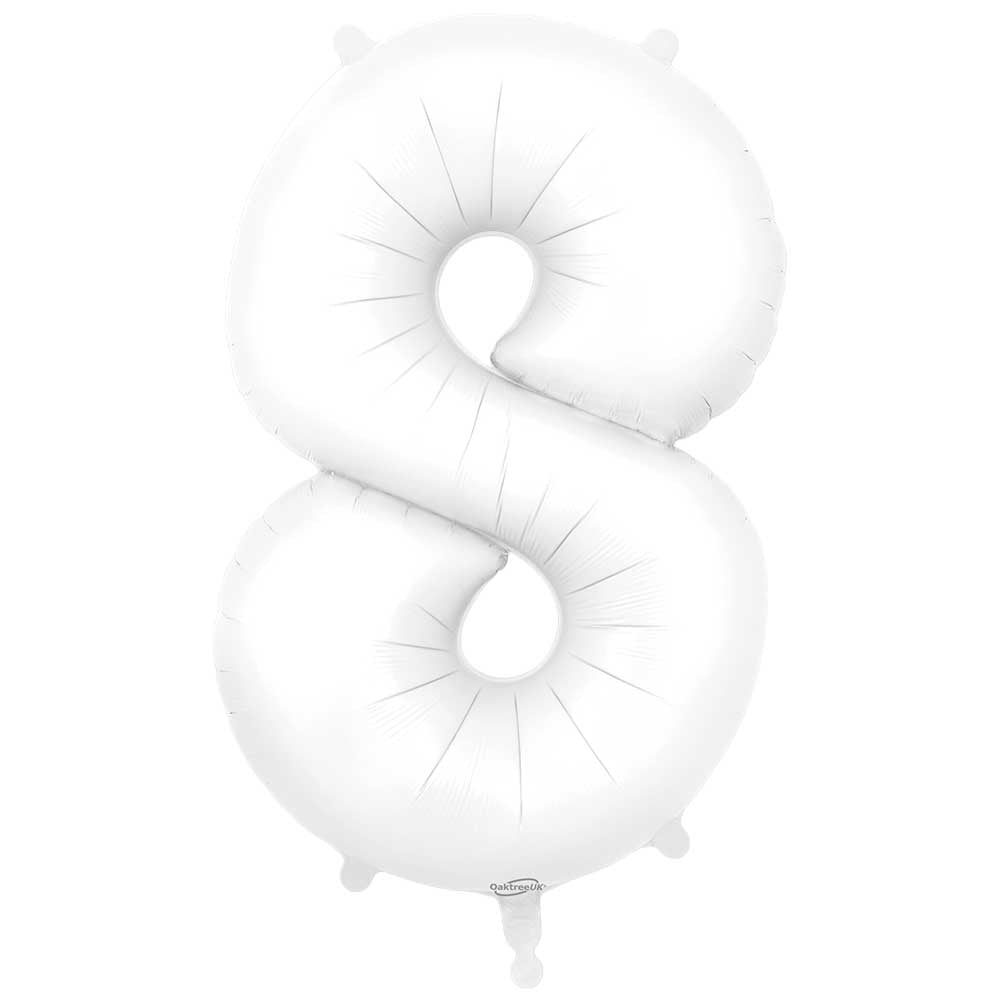 34 inch NUMBER 8 - OAKTREE - MATTE WHITE