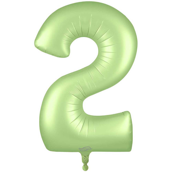 34 inch NUMBER 2 - OAKTREE - SATIN PASTEL PISTACHIO