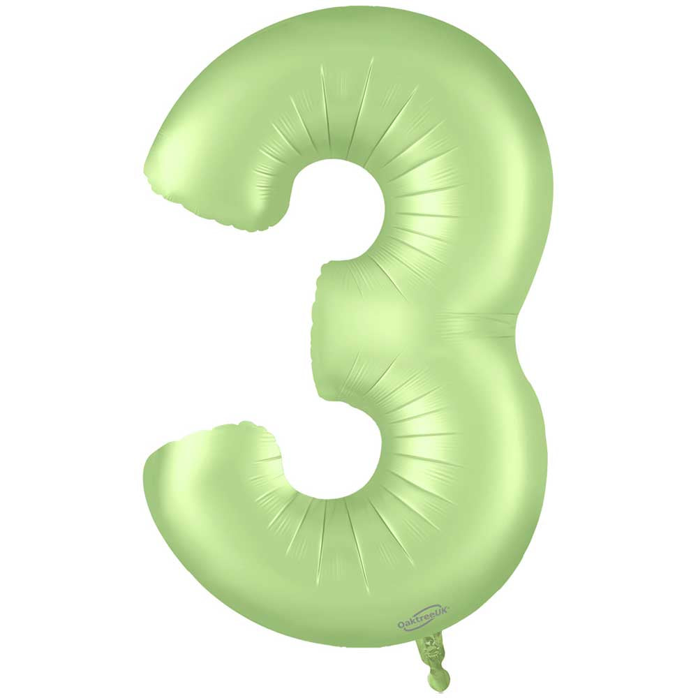 34 inch NUMBER 3 - OAKTREE - SATIN PASTEL PISTACHIO