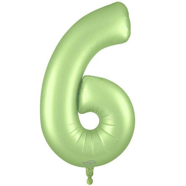 34 inch NUMBER 6 - OAKTREE - SATIN PASTEL PISTACHIO