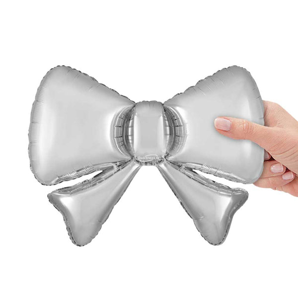 13 inch SILVER METALLIC BOW (5PK)