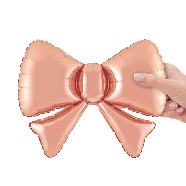 13 inch ROSE GOLD METALLIC BOW (5PK)