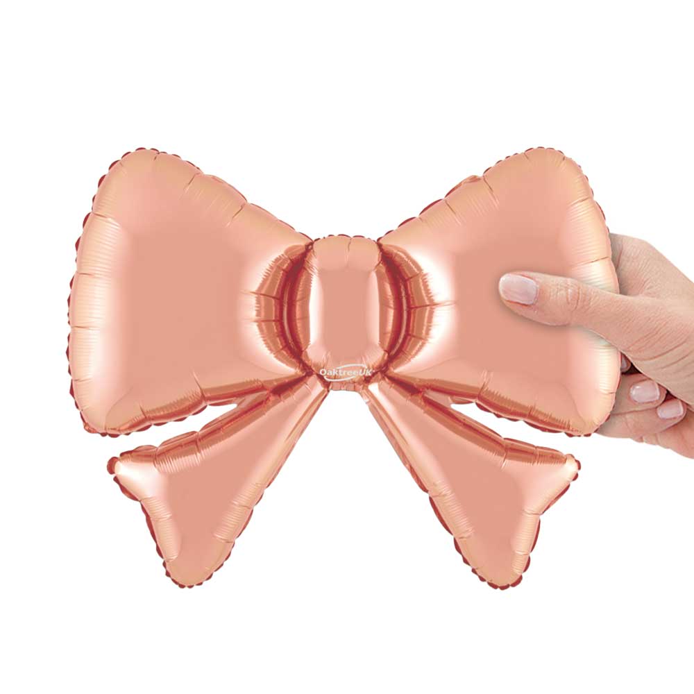13 inch ROSE GOLD METALLIC BOW (5PK)