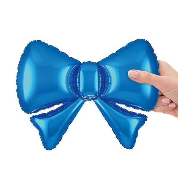13 inch BLUE METALLIC BOW (5PK)