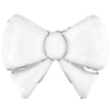 13 inch WHITE METALLIC BOW (5PK)