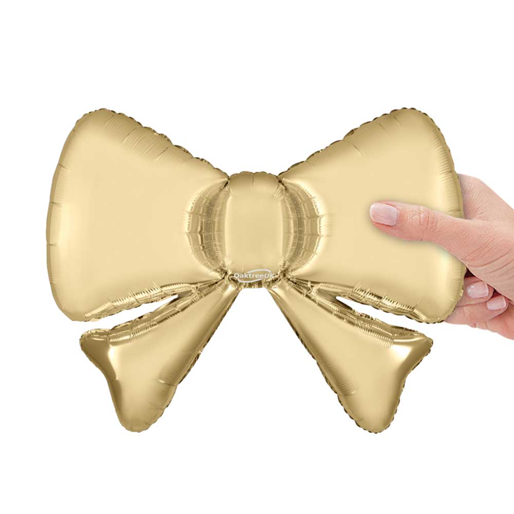13 inch GOLD SILK METALLIC BOW (5PK)