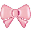 13 inch SATIN COTTON CANDY METALLIC BOW (5PK)