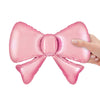 13 inch SATIN COTTON CANDY METALLIC BOW (5PK)