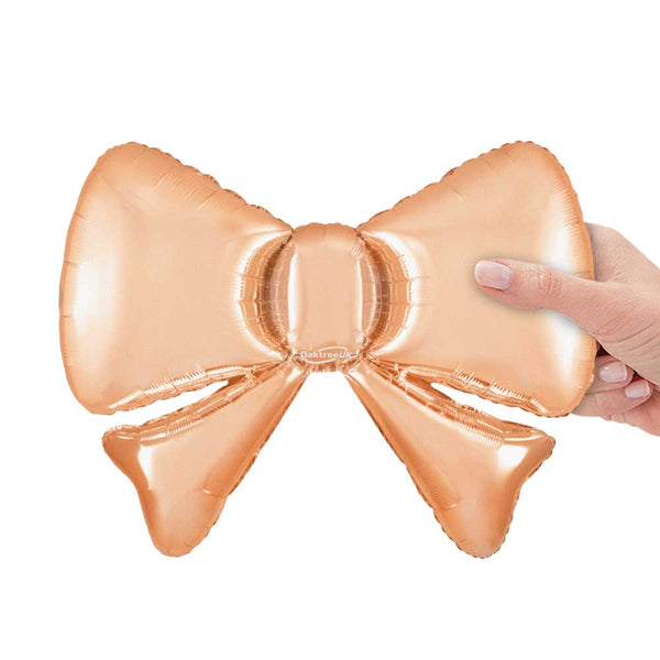 13 inch SATIN ROSE QUARTZ METALLIC BOW (5PK)