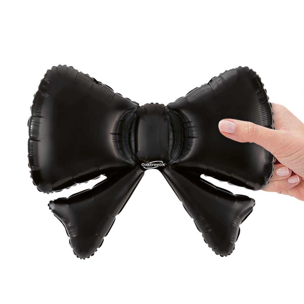 13 inch BLACK METALLIC BOW (5PK)