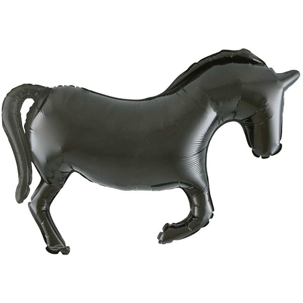 35 inch HORSE SOLID COLOR BLACK METALLIC